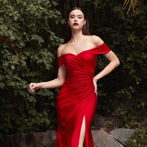 NEW LONG SLEEVELESS STRETCH SHEATH GOWN WITH CUT-AWAY SHOULDERS & ZIP CD KV1050 - Picture 1 of 9